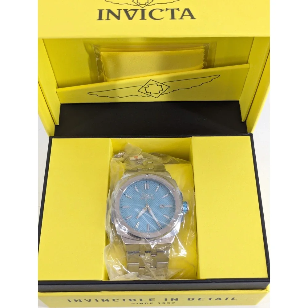 Invicta Sea Vulture 50147 Mens Watch 44mm Steel Light Blue Dial Quartz New